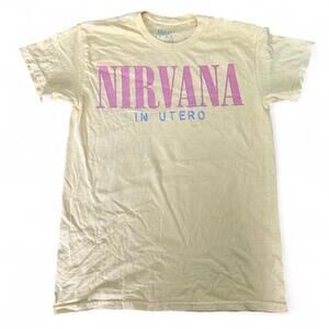 Small Nirvana In Utero Angel T-shirt - Yellow